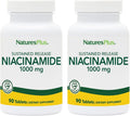 NaturesPlus Niacinamida 1000 mg - 90 Comprimidos de Liberación Sostenida (Paquete de 2)