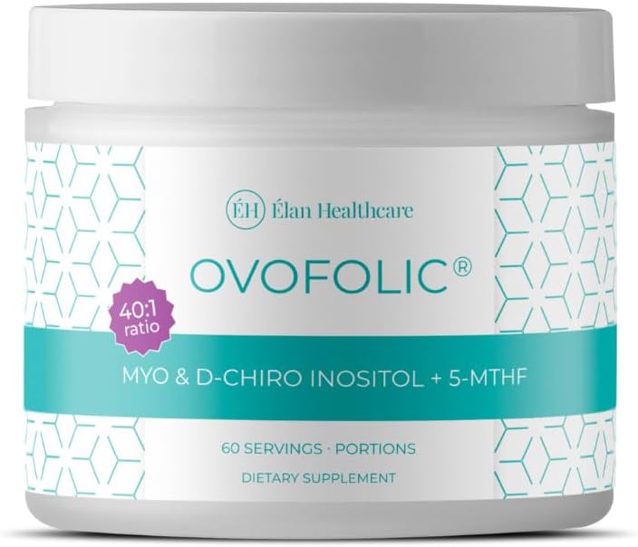 Suplemento de Inositol - Myo-Inositol y D-Chiro Inositol con Folato Activo - Relación 40:1 (60 Dosis, Tarro de 129g)