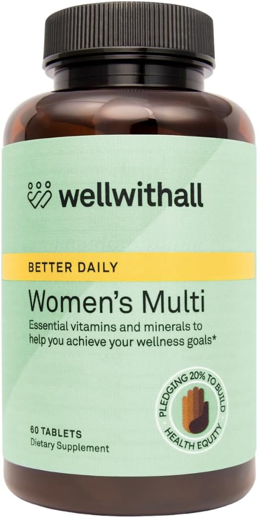 WellWithAll Multivitamínico para Mujeres | Complemento Diario con Vitaminas, Minerales y Hierro | 60 Comprimidos