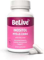 BeLive Myo-Inositol & D-Chiro Inositol Supplement – 2 Pack – 90 Cápsulas Cada – Ratio 40:1 con Ácido Fólico para Mujeres