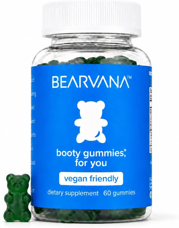 BEARVANA Peach Support Gomitas Multivitamínicas para Mujer con Extractos Herbales y Vitaminas Esenciales - Sabor Baya - 60 Gomitas