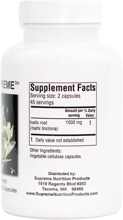 Supreme Nutrition Woad Supreme, 90 Cápsulas Vegetarianas de Raíz de Isatis Pura – Image 3