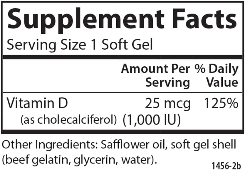 Carlson Vitamina D3 1000 IU (25 mcg) - 360 Cápsulas Blandas