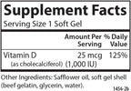 Carlson Vitamina D3 1000 IU (25 mcg) - 360 Cápsulas Blandas