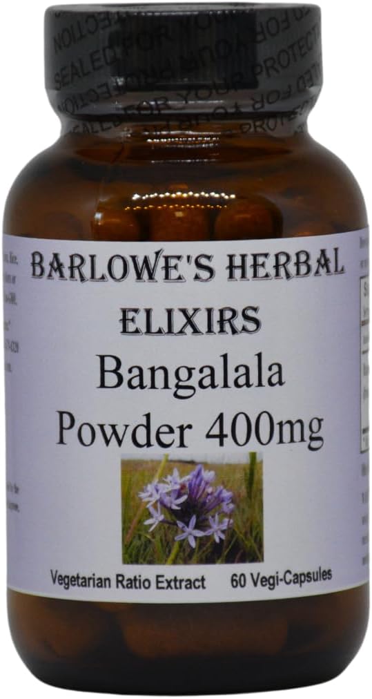 Barlowe's Herbal Elixirs Bangalala (Eriosema kraussianum) – Cápsulas de 400 mg – Hierba de vitalidad masculina sudafricana – 60 cápsulas veganas – Sin estearatos, envasado en vidrio