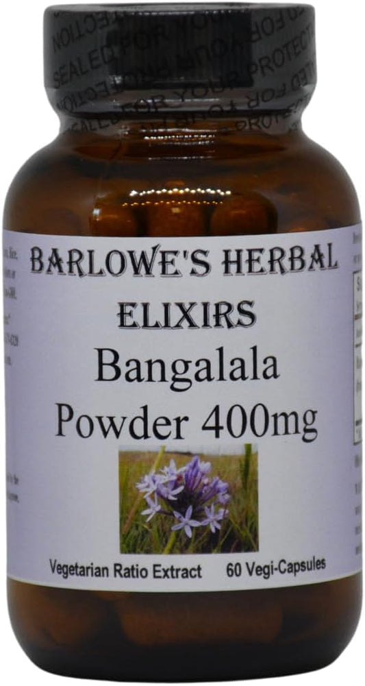 Barlowe's Herbal Elixirs Bangalala (Eriosema kraussianum) – 400 mg Capsules – South African Male Vitality Herb – 60 Vegan Capsules – No Stearates, Packaged in Glass