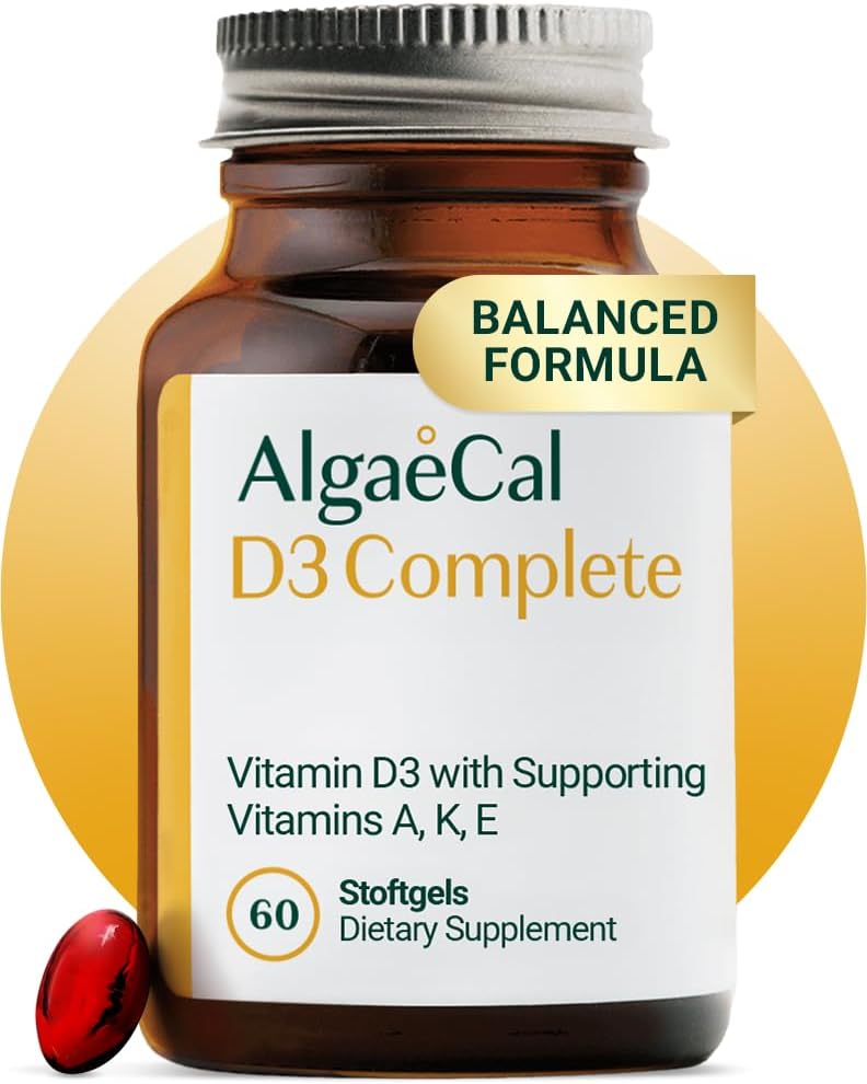 ALGAECAL D3 Complete - Vitamina D3, K2, A y E - 60 Cápsulas Blandas