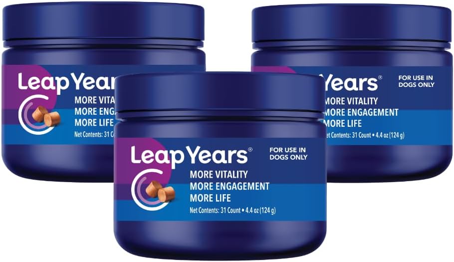 Leap Years Soft Chew - Suplemento masticable con NAD+ y senolítico para perros pequeños y medianos, 31 unidades