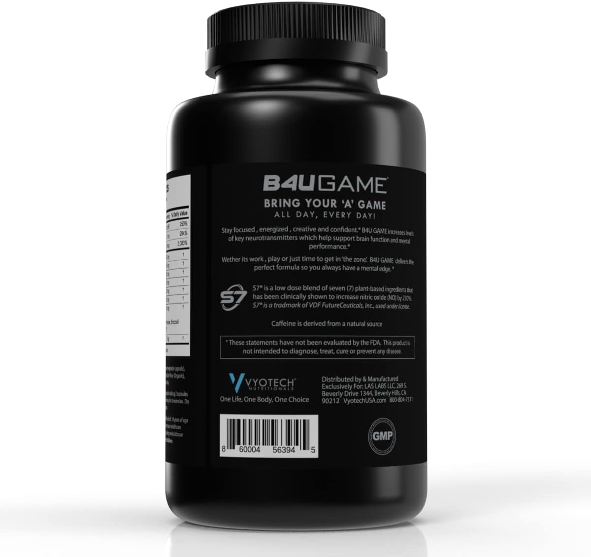 B4UGAME Brain Booster | Suplemento Nootrópico para Enfoque, Memoria y Energía | 60 Cápsulas