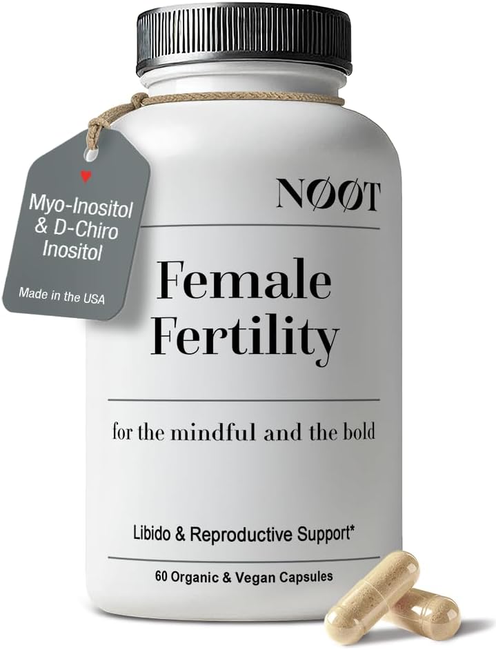 NOOT Concepción y Apoyo a la Fertilidad Femenina – Myo-Inositol, D-Chiro Inositol, Shatavari, Vitex y CoQ10 – 60 Cápsulas Veganas