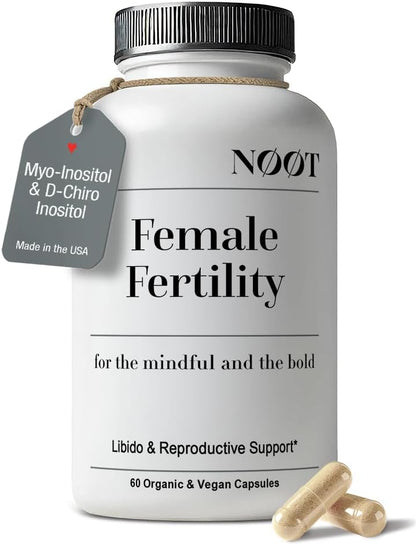 NOOT Concepción y Apoyo a la Fertilidad Femenina – Myo-Inositol, D-Chiro Inositol, Shatavari, Vitex y CoQ10 – 60 Cápsulas – Image 1