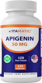 Vitamatic Apigenina 50mg - 120 Cápsulas Vegetales (2 Envases, 240 Cápsulas)