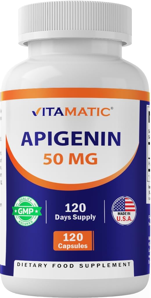 Vitamatic Apigenina 50mg - 120 Cápsulas Vegetales (2 Envases, 240 Cápsulas)