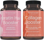 Reserveage Ultra Collagen Booster y Keratin Hair Booster - Cápsulas de Colágeno y Keratina con Dermaval, Biotina y Resveratrol - Apoyo para Piel y Cabello (60+60 cápsulas)