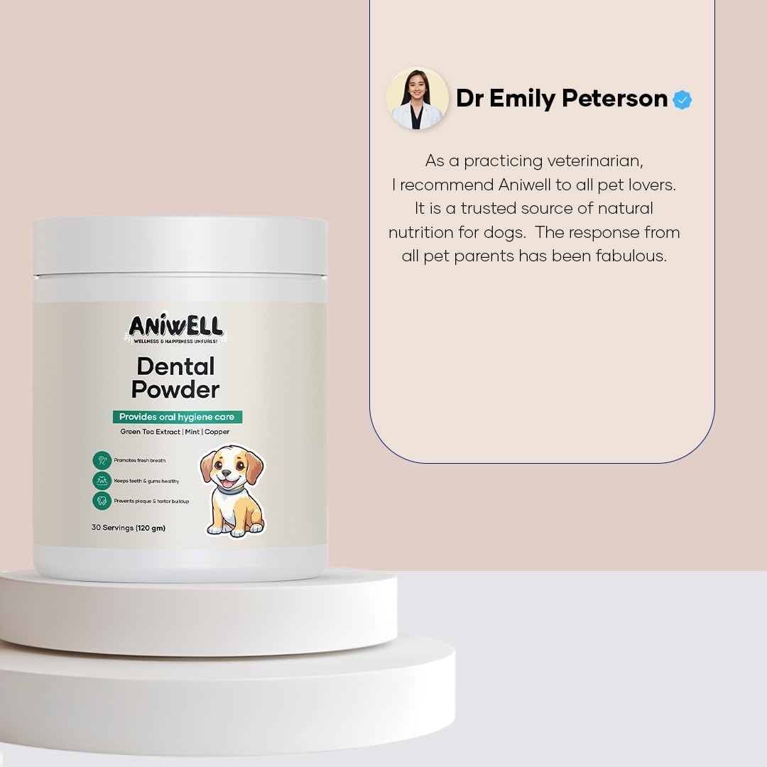 Aniwell Dog Dental Powder - Polvo Dental para Perros con Extractos Herbales