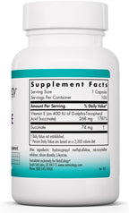 Nutricology Vitamina E Succinato - 400 UI d-Alfa-Tocoferil Succinato - Cápsulas Vegetales Hipoalergénicas