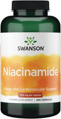 Swanson Niacinamida 500 mg, 250 Cápsulas
