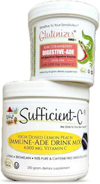 Sufficient-C Lemon Peach Immune-ade & Glutenizer Force Plus Kiwi Strawberry Digestive-ade - Pack Ahorro
