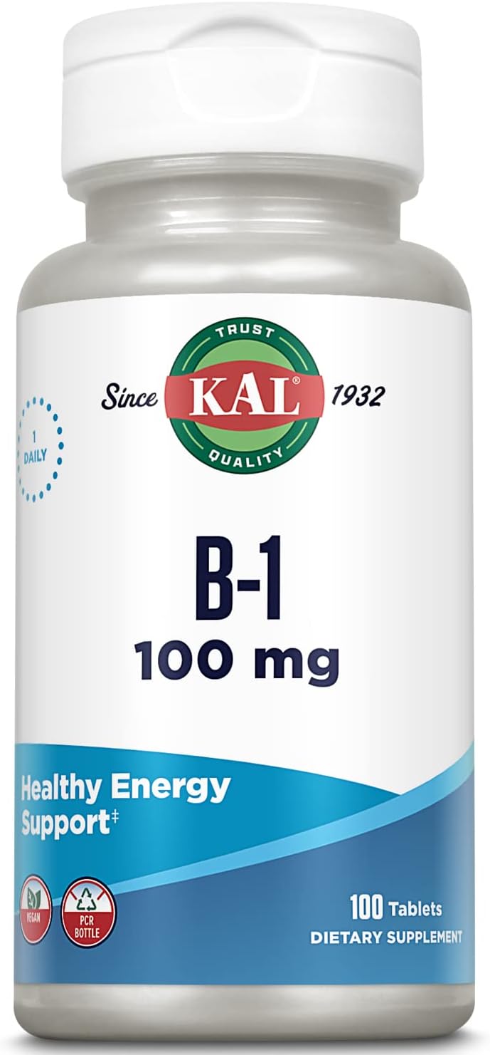 KAL Vitamina B1 100 mg, Tiamina, 100 Comprimidos