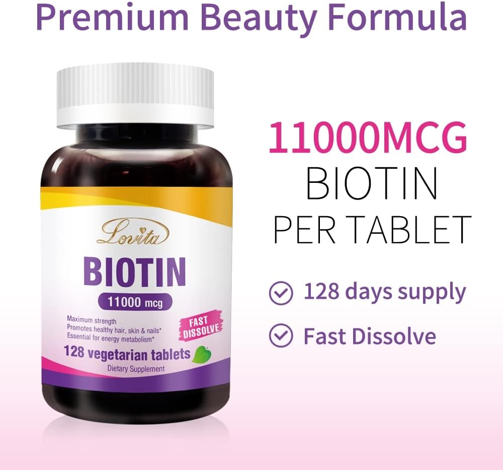 LOVITA Biotina 11000mcg - 384 Comprimidos Veganos de Disolución Rápida