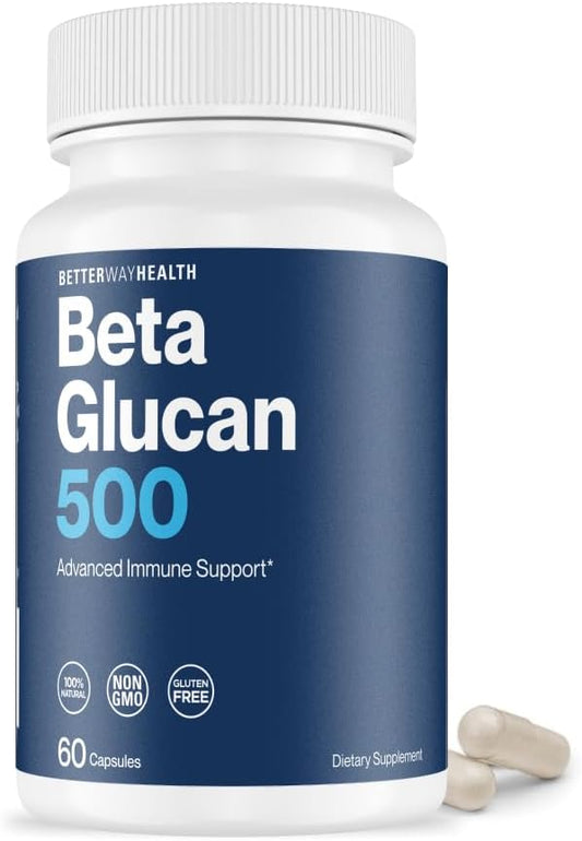 Better Way Health Beta Glucano 500 - 60 Cápsulas - Alta Pureza 1,3/1,6
