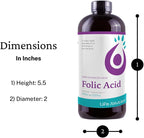 Life Solutions Ácido Fólico Líquido - 800 mcg por dosis - Sabor a Bayas, 237 ml