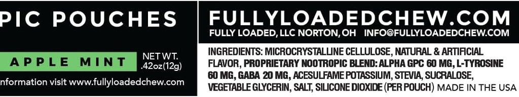 Fully Loaded Alpha Nootropic Pouches (Apple Mint) - 5 Latas - 15 Bolsitas por Lata