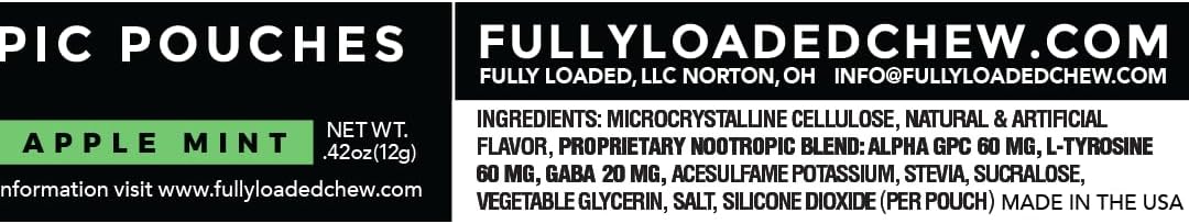 Fully Loaded Alpha Nootropic Pouches (Apple Mint) - 5 Latas - 15 Bolsitas por Lata
