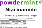 Niacinamida en Polvo (Vitamina B3) 100% Pura - 500 mg Sin Enrojecimiento (498 g)