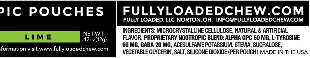 Fully Loaded Alpha Nootropic Pouches (Lime) - 5 Cans