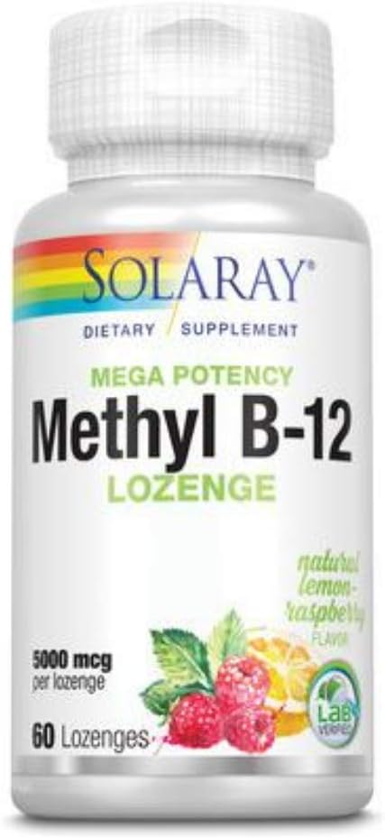 SOLARAY Metil B12 Comprimidos 5000mcg, 60 unidades, Sabor Cereza
