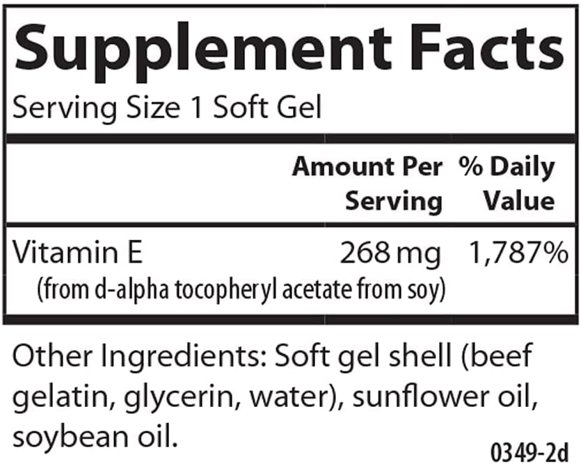 Carlson - E-Gems 400 UI (268 mg), Vitamina E de Origen Natural, Bienestar Óptimo, 140 Cápsulas Blandas