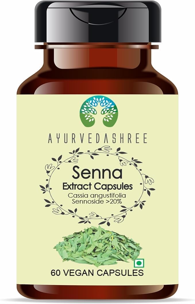 AYURVEDASHREE Senna Extract 500mg - 60 Cápsulas Vegetarianas | Cassia Angustifolia | 100% Natural | Vegano | Sin Gluten