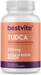 BESTVITE TUDCA 250mg - 60 Cápsulas - Ácido Tauroursodesoxicólico - Sin Estearatos - Sin Gluten - No GMO