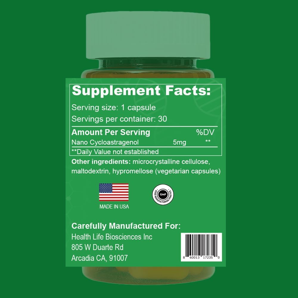 CAW Nano Cycloastragenol 5mg, 180 Cápsulas Entéricas