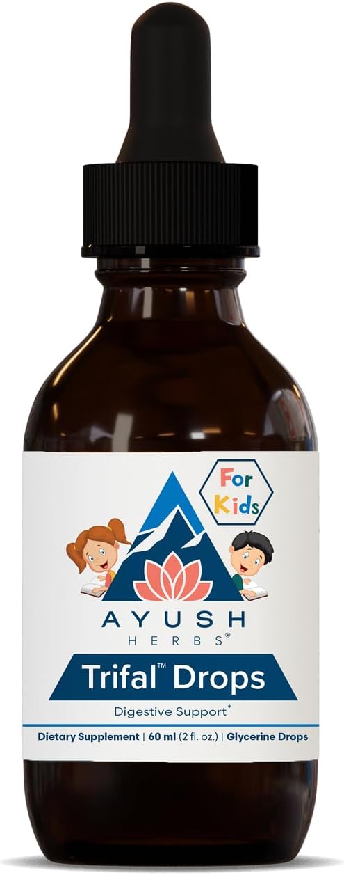 Ayush Herbs Trifal Gotas Niños - 60 ml (80 dosis) | Gotas digestivas ayurvédicas sin alcohol