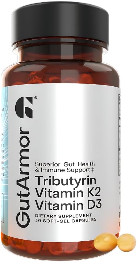 Butirato 350mg, Vitamina D3 2000 UI y Vitamina K2 120 mcg - 30 Cápsulas Blandas