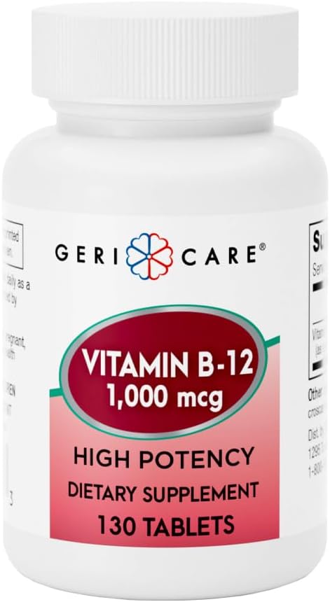 GeriCare Vitamina B12 1000mcg - 100 Comprimidos para Energía y Sistema Nervioso
