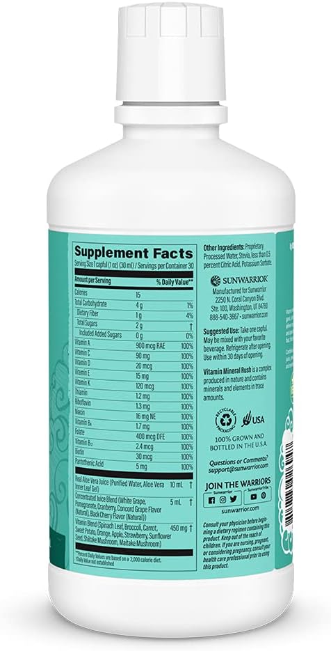 Sunwarrior Multivitamínico Líquido Vegano con Aloe Vera, 887 ml