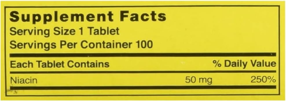 Nature's Blend Niacina 50 mg 100 Comprimidos
