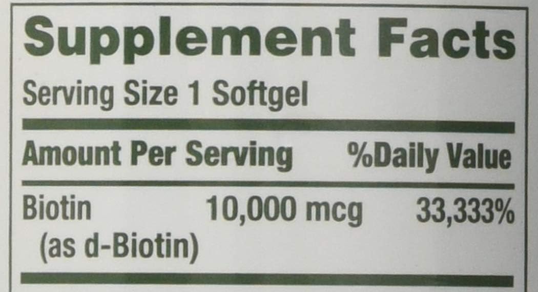 Nature's Bounty Biotina 10.000 mcg, Softgels de Liberación Rápida, 120 unidades (Pack de 5)