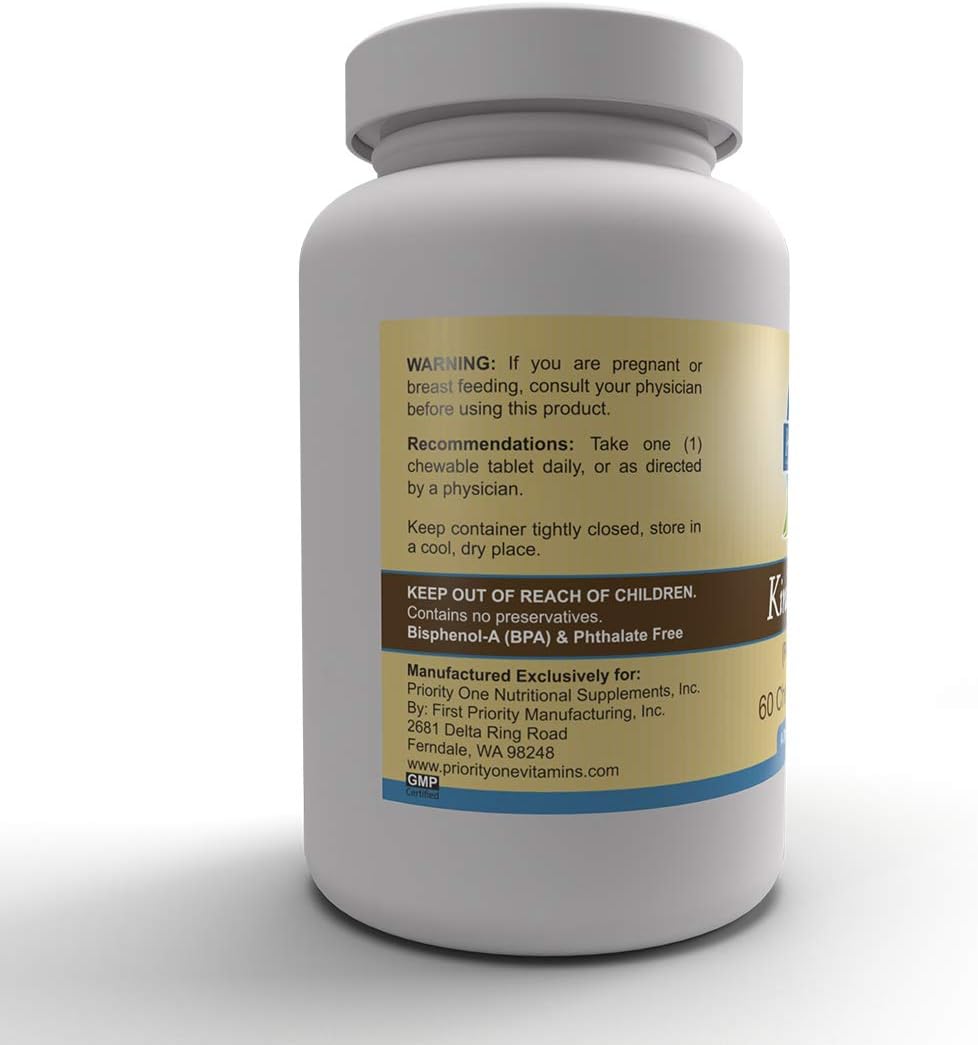 Priority One Vitamins Kid Kalm (Kinder Calm) Sabor Melocotón-Baya 60 Comprimidos Masticables
