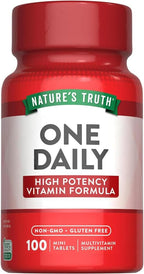 One Daily Multivitamínico Esencial para Mujeres y Hombres | 100 Mini Comprimidos | No GMO y Sin Gluten | Nature's Truth