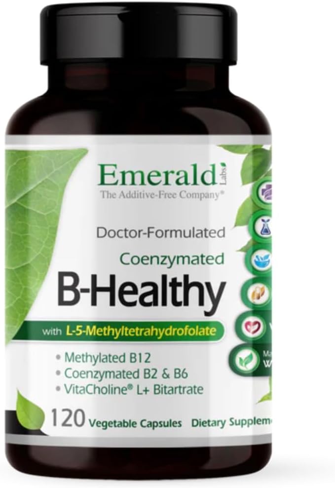 EMERALD LABS B-Healthy - Complejo B Vegano con Ácido Fólico Metilado - 60 Cápsulas
