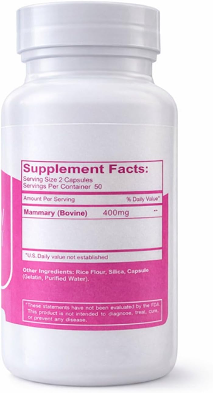 Super R Mamario Glandular Bovino – Tejido Mamario Bovino 400 mg, 100 Cápsulas