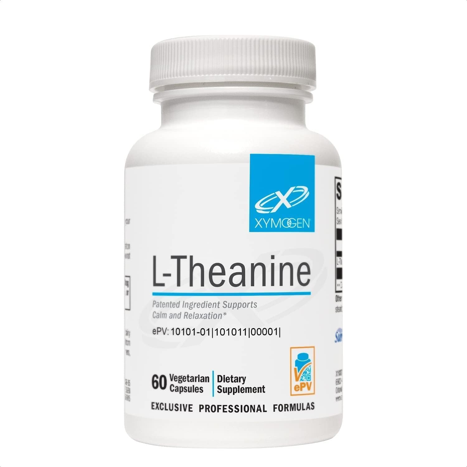 XYMOGEN L-Theanine - 400 mg as Suntheanine - Relaxation, Focus, and Stress - Non-Drowsy - 60 Capsules