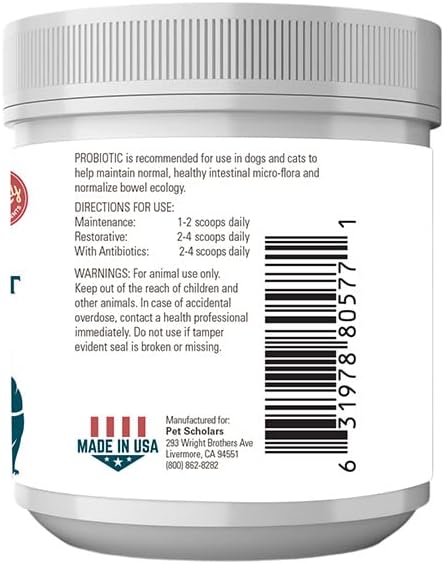 Pet Scholars Probiotic Digestive Support for – Promueve la salud de la piel y el pelaje: Un intestino sano se – Image 3