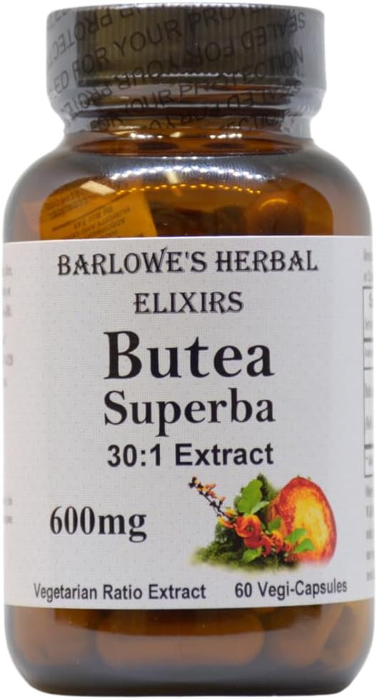 Barlowe's Herbal Elixirs Butea Superba Extract 30:1 - 600 mg por cápsula - 60 cápsulas veganas