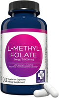 MD Life L-Metilfolato 5mg - Complemento Alimenticio de Metilfolato Activo - 90 Cápsulas