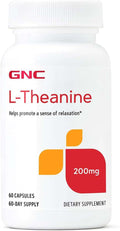 GNC L-Theanine 200 mg, Promueve la Relajación, 60 Cápsulas